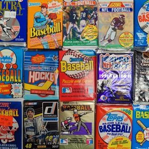 Sports Cards Baseball Cards Lot - 50 Cards + 3 Vintage Packs